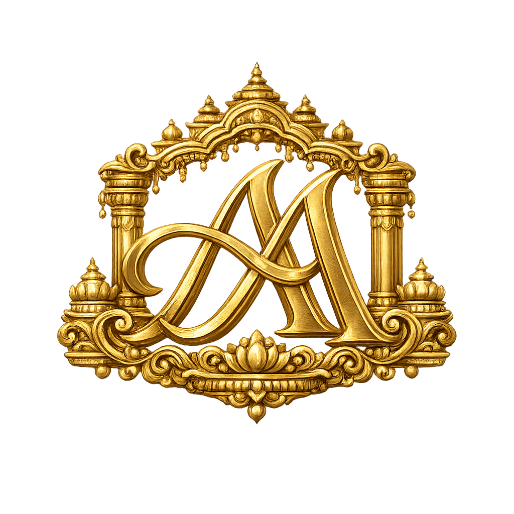 Gold A and A wedding monogram